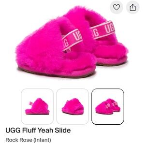 Infant UGG Fluff Yeah Slide in Pink 🩷